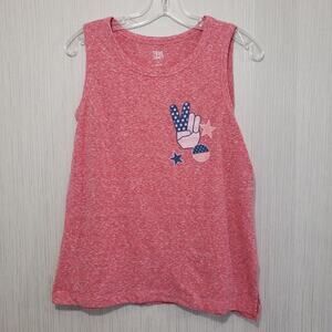 True Craft NWOT sleeveless peace sign & stars graphic sleeveless shirt juniors L